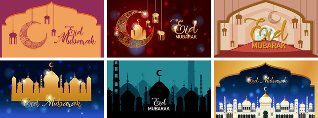 Wall Mural - background designs for muslim festival eid mubarak