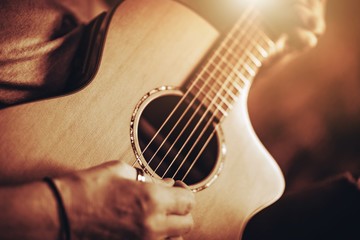 Wall Mural - Playing Acoustic Guitar