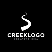 Road And Creek Logo Design Illustration
