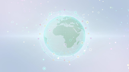 Earth on Digital Network concept background, EU, Africa,