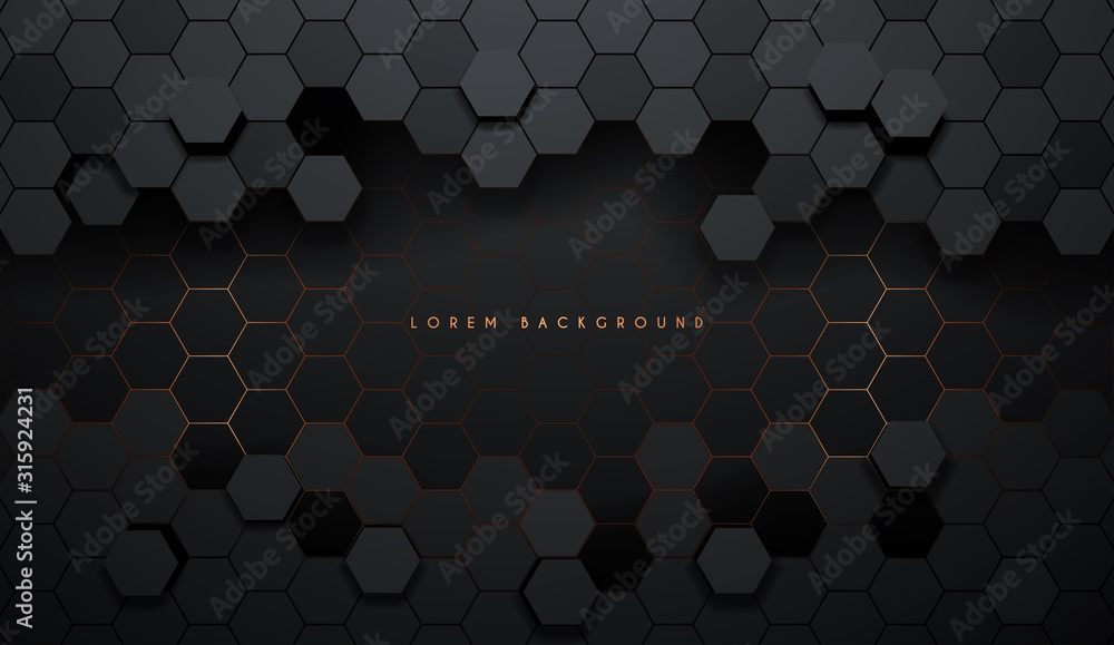 Hexagonal abstract metal background with light Stock Vector | Adobe Stock