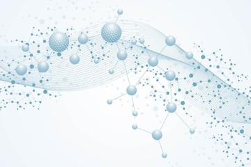 Wall Mural - structure molecule and communication. dna, atom, neurons. scientific concept for your design. connec