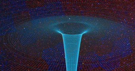 study of quantum energy physics model of molecules and nuclear energy 3d rendering