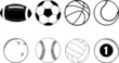 sports ball equipment on white background