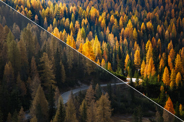 Poster - Beautiful view of the winding road. Images before and after.