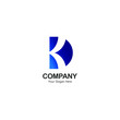 logo letter D & K. design a combination of 2 letters into one unique and simple logo. modern template. with blue texture, for the company's brand and graphic design. illustration vector
