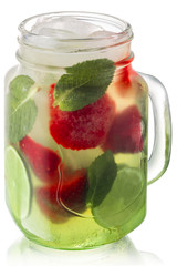 Sticker - Strawberry mojito cocktail jar, paths