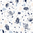 Trendy vector tropical  seamless colorful pattern with crushed stone.