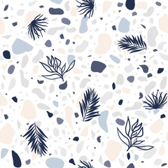 Sticker - Trendy vector tropical  seamless colorful pattern with crushed stone.