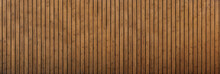 Brown Vertical Wood Texture Background Coming From Natural Tree. Panorama