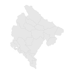  Montenegro political map with boundaries vector. Gray background. Perfect for backgrounds, business concepts, backdrop, banner, label, sticker, chart, and wallpapers.