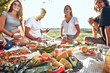 © HBS - Useful and tasty treat for guests on a blanket of outdoors. Picnic in the fresh air.