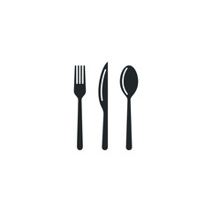 Poster - restaurant icon template color editable. Fork knife spoon symbol vector sign isolated on white background illustration for graphic and web design.