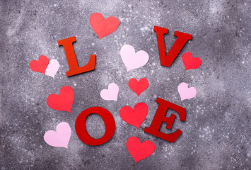 Poster - Valentines Day background with letters LOVE