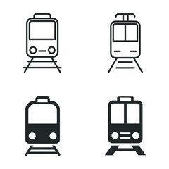 Aufkleber - train icon template color editable. train transportation symbol vector sign isolated on white background illustration for graphic and web design.