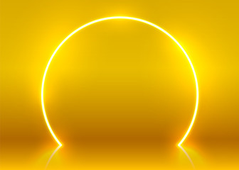 neon show light podium futuristic background. vector