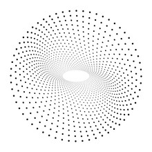 Abstract Circle Of Black Dots. Halftone Effect. Modern Design Vector Background