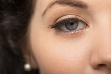 Close Up Portrait Of Womans Blue Eye