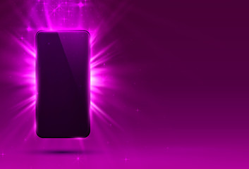 Phone cover purple color design modern background.