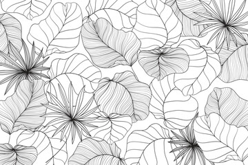background for social media decorate with summer leaf