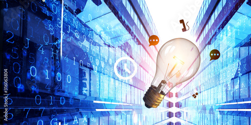 Obraz na plátně Glass light bulb . Mixed media