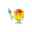 Cool clever Miner chinese gold drum cartoon character design