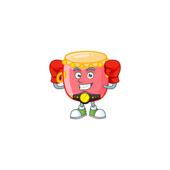 Poster - Happy Face Boxing chinese red drum cartoon character design