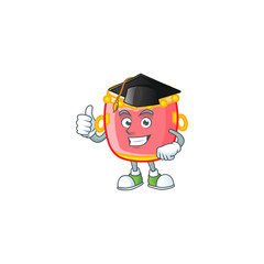 Sticker - happy and proud of chinese red drum wearing a black Graduation hat