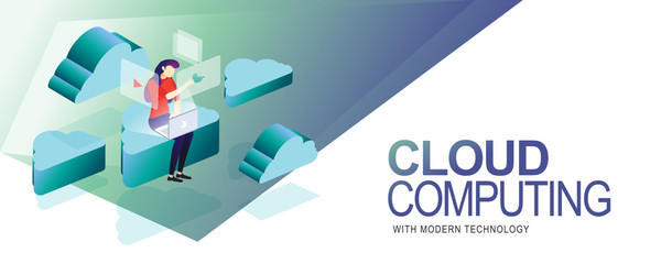 Wall Mural - cloud computing in modern technology