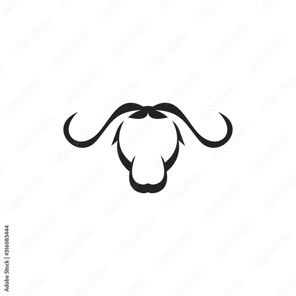 Stylized silhouette of a buffalo. Artistic creative idea. Animals logo ...