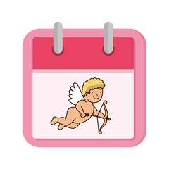 Poster - calendar and cupid with arch