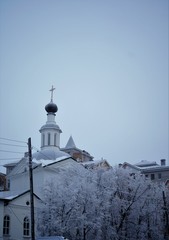 Wall Mural - old church in winter