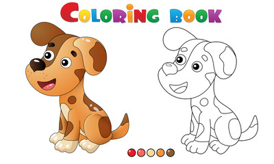 Wall Mural - Coloring Page Outline of cartoon dog. Pets. Coloring book for kids.