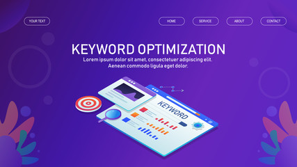 Wall Mural - keyword optimization, seo keyword analysis, research and targeting right keyword for search engine c