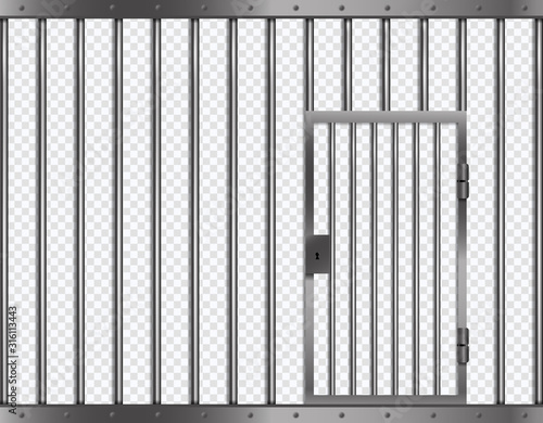 Fotografía Jail lattice with door in prison