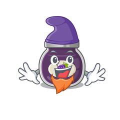 Sticker - Funny grape jam cartoon mascot performed as an Elf