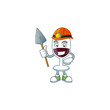 Cool clever Miner red glass of wine cartoon character design