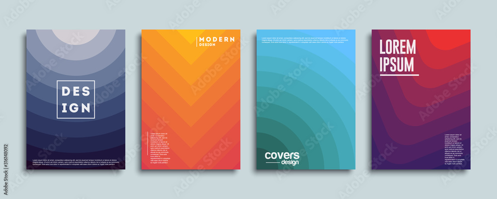 Abstract vector covers design template. Geometric gradient background. Background for decoration presentation, brochure, catalog, poster, book, magazine - obrazy, fototapety, plakaty 