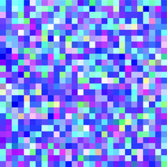 Aufkleber - Abstract geometric background with glitch art VHS effect of pixel sorting. Mosaic of random colorful pixels like in 8bit video game.