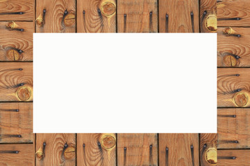 empty frame on wooden wall background