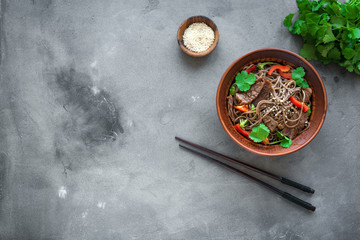 Sticker - Stir fried soba and  beef