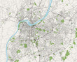 map of the city of Louisville, Kentucky, USA