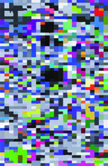 Wall Mural - abstract geometric background with glitch art vhs effect of pixel sorting. mosaic of random colorful