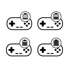 Wall Mural - Set of gamepad with battery icons like charge - vector illustration eps ten