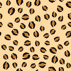 Aufkleber - Modern abstract seamless pattern with leopard print. Modern leopard seamless pattern. Animal skin. Vector bright background. Fur animal skin fashion textile, surface design. Textile design, fabric.