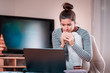 © blanke1973 - A young student girl is programming on a laptop and drinking coffee