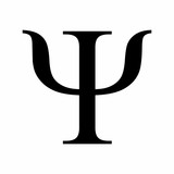 Fototapeta Psy - Uppercase Psi greek letter isolated on white background