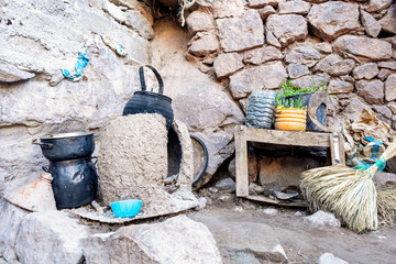 Wall Mural - Outdoor traditional Berber kitchen in Morroco, Africa