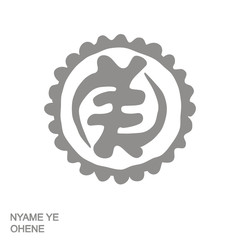 Vector monochrome icon with Adinkra symbol Nyame Ye Ohene