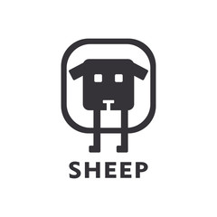 Canvas Print - Cute sheep logo design vector icon illustration